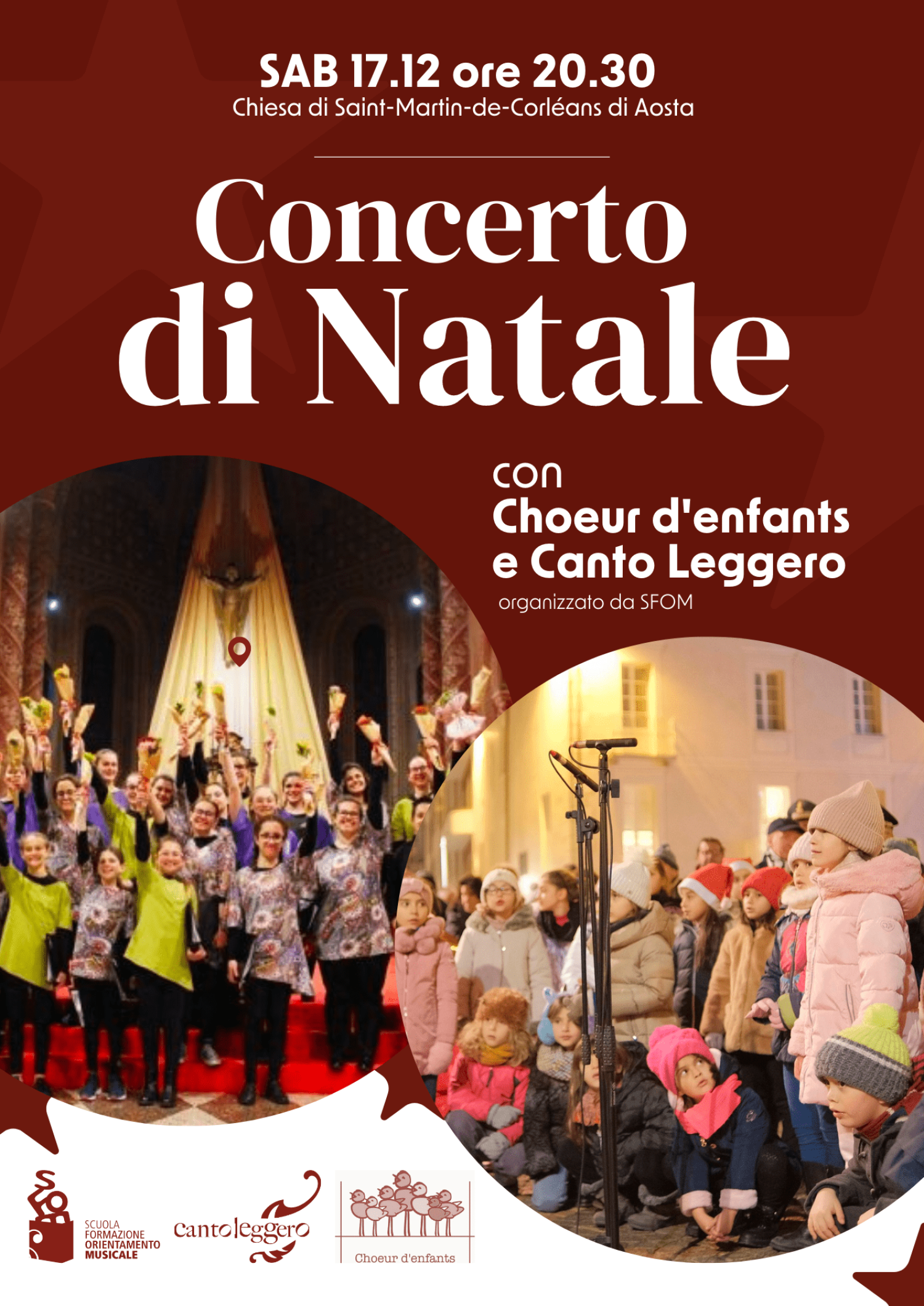 Concerto di Natale organizzato da SFOM con Choeur d'enfants e Canto Leggero